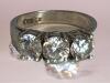 Stamped 925 Sterling Prong Set Cubic Zirconia Trinity Ring signed CZ Size 6.5 High Facets - 4