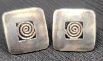 Vintage Stamped 925 Pierced Earrings 0.75"