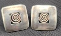 Vintage Stamped 925 Pierced Earrings 0.75"