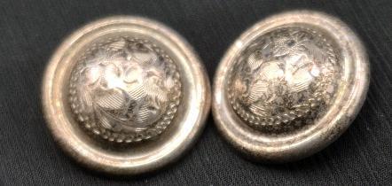Vintage Stamped Sterling 925 Earrings Clip-ons 1" Diameter