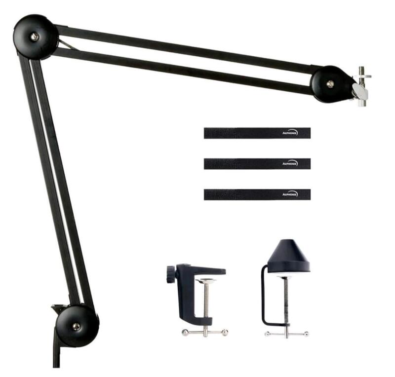 New AUPHONIX PRO Mic Arm Stand &ndash; Microphone Scissor Boom w/Clamp - Compatible w/Standard Shock Mounts