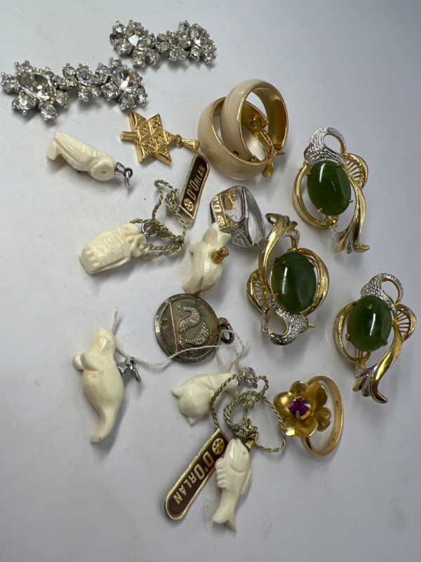 Jade Brooches Carved D’Orlan Charms plus