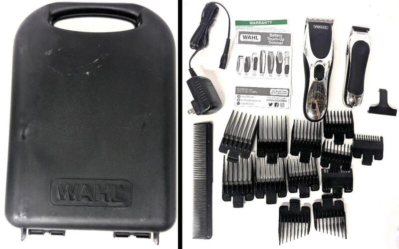 WAHL Rechargeable Personal Trimmer With 12 Guards, Comb, Batrery-Powered Touch-Up Trimmer & Case