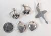 Vintage Sterling Silver Jewelry Lot . Ballerina Brooch , Rose Screwback Earring Set , Heart Pendant Locket & Oval Pendant Locket . See photos for size - 2