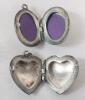 Vintage Sterling Silver Jewelry Lot . Ballerina Brooch , Rose Screwback Earring Set , Heart Pendant Locket & Oval Pendant Locket . See photos for size - 4