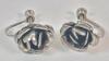 Vintage Sterling Silver Jewelry Lot . Ballerina Brooch , Rose Screwback Earring Set , Heart Pendant Locket & Oval Pendant Locket . See photos for size - 7