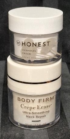 [See Desc] 2 Beauty Products: Honest Hydrogel Cream 50mL & Body Firm Crepe Erase Neck Repair 50mL