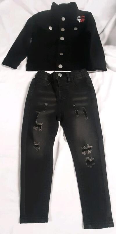 New Kids Button Shirt & Ripped Jeans
