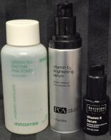 [See Desc] 3 Beauty Products: Innisfree Green Tea Enzyme PHA Facial Toner Exp 07/2027 150mL, PCA Skin Vitamin B3 Brightening Serum 30mL Exp 07/2027 & Revision Vitamin K Serum 15mL