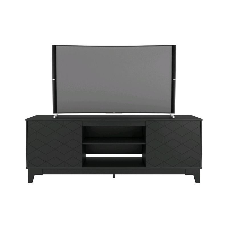 As New in Box Nexera 72-Inch Tv Stand With 2-Doors, Black, Retails for $1000