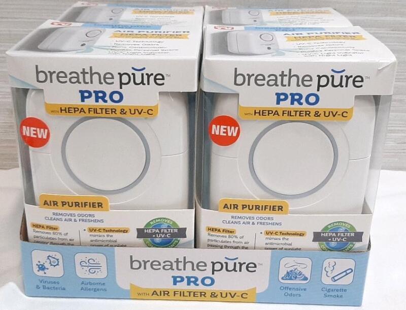 4 New Breathe Pure Pros w/ HEPA Filters & UV-C
