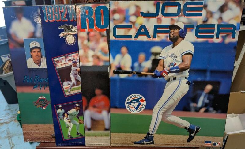 4 Vintage Toronto Blue Jays Prints on Plaque Board. 16" by 20"