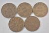 1920 - 1936 Canadian King George V Small One Cent Pennies . 1920 &times;2, 1928, 1929&times;2, 1932 &times;3, 1933 &times;2, 1934, 1935 &times;2, and 1936 &times;2 . Fifteen (15) Coins - 4