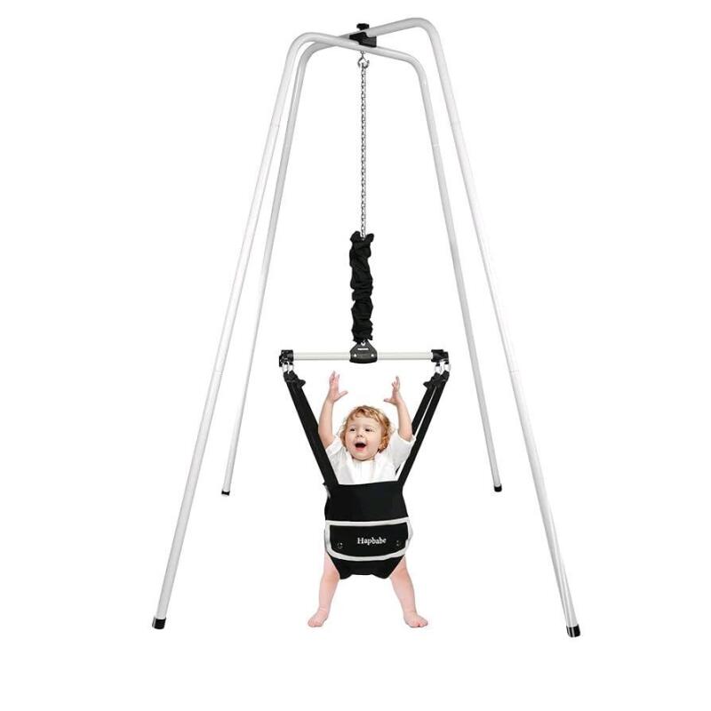 As New Hapbabe Baby Jumper With Stand. See photos for size.