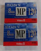 2 New Sealed Sony 8mm MP 120 Video Cassettes