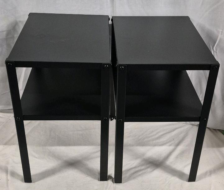 2 IKEA Metal End Tables 14.5 x 11 x 18"