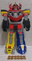 Fisher-Price Imaginext Power Rangers Morphin Megazord 28" Tall includes Red, Black Ranger figures and coins