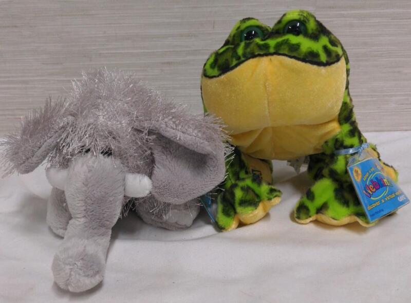 Webkinz Lil'Kinz Elephant and Webkinz Bull Frog plush toy