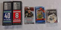 Tim Hortons Superstar Collectible Sticks: Two boxes containing collectible sticks featuring NHL players Elias Pettersson and Alexander Ovechkin, Upper Deck Series Two Hockey Trading Cards, Ultimate Hockey card pack, and PowerPlay cards