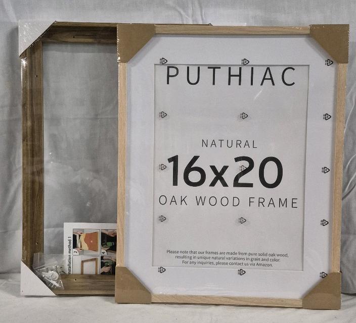 2 New Oak Wood Frames 16" by 20" & 17" by 20"
