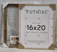 2 New Oak Wood Frames 16" by 20" & 17" by 20"