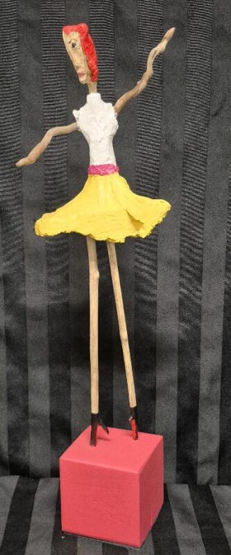 "DANCING GIRL" 21" Tall Sculpture By Local Niagara Artist - Note Red Soled Shoes Christian Louboutin