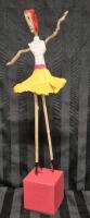 "DANCING GIRL" 21" Tall Sculpture By Local Niagara Artist - Note Red Soled Shoes Christian Louboutin