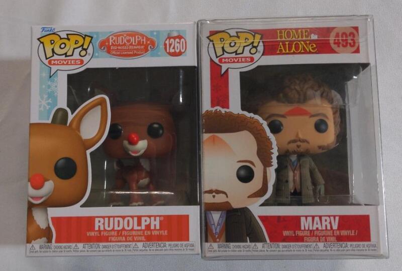 New Funko Pop! Movies: Home Alone - Marv vinyl figure, number 493 and Rudolph from Rudolph the Red-Nosed Reindeer number 1260
