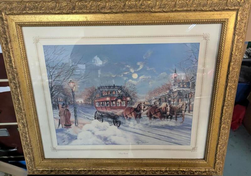 Vintage Framed Print of "Tage Coach" 25" by 21"