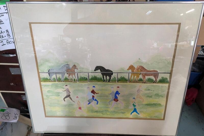 Vintage Framed Watercolour by RW.Adams. 28.5" by 24".
