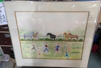 Vintage Framed Watercolour by RW.Adams. 28.5" by 24".