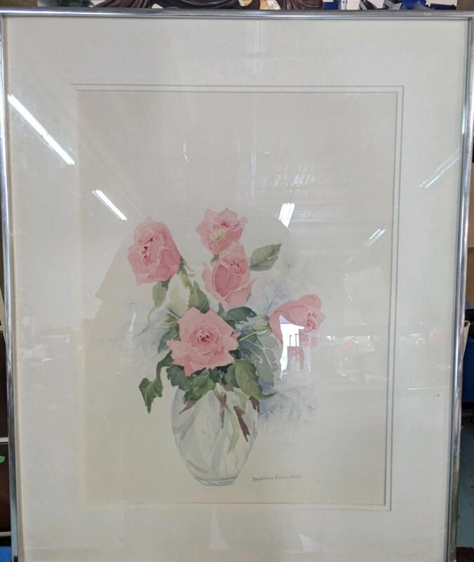 Vintage Singed Framed Watercolour by Magdalena Titian-Philip. 21.5 by 26