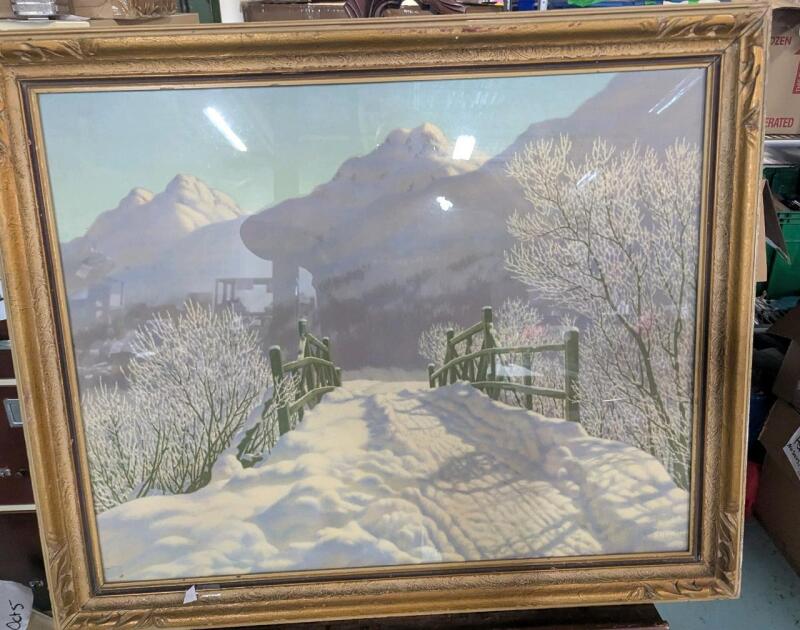 Vintage Framed Print. 35" by 29" with Frame
