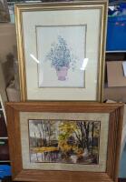 2 Framed Prints. Largest 19" by 15" with Frame