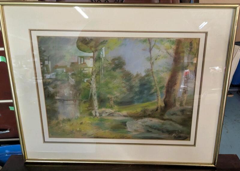 Framed Vintage Artwork. Appears to be Pastel. Non-Print. 19" by 15" with Frame