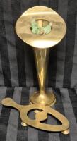 Vintage W. Faber Vase and Brass Trivet