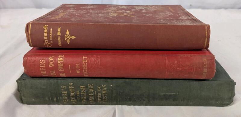 3 Antique Hardcover Books. Published between 1844 & 1898
