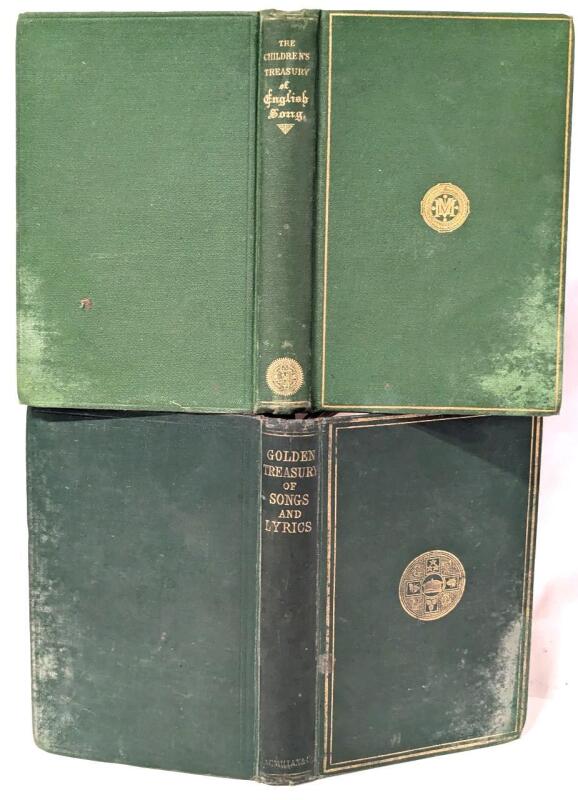 2 Antique Hardcover Books: [1865] The Golden Treasury of the Best Songs And Lyrical Poems in the English Language & [1877] The Children's Treasury of English Song, Both by Francis Turner Palgrave