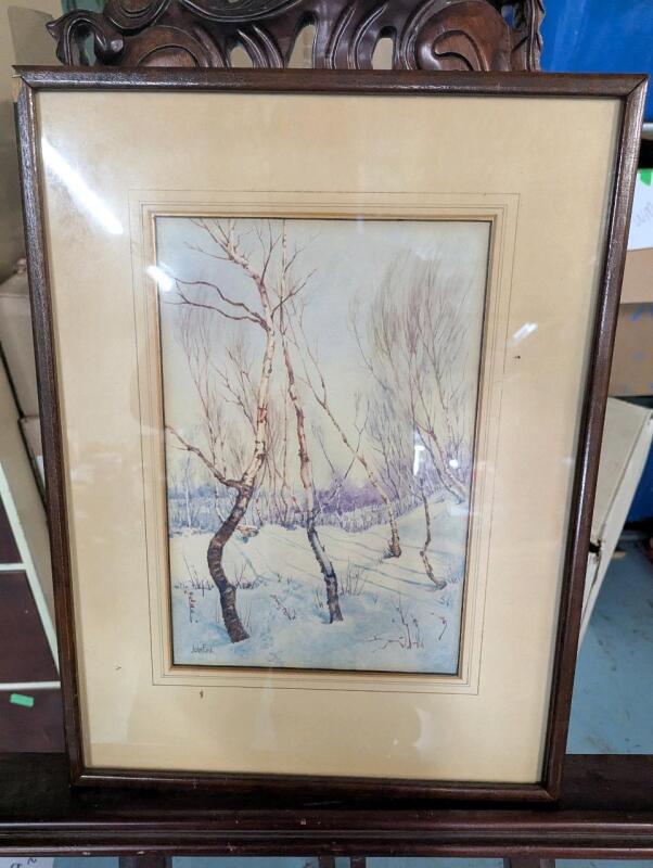 Vintage Framed Watercolour by John Funk. 15" by 20"