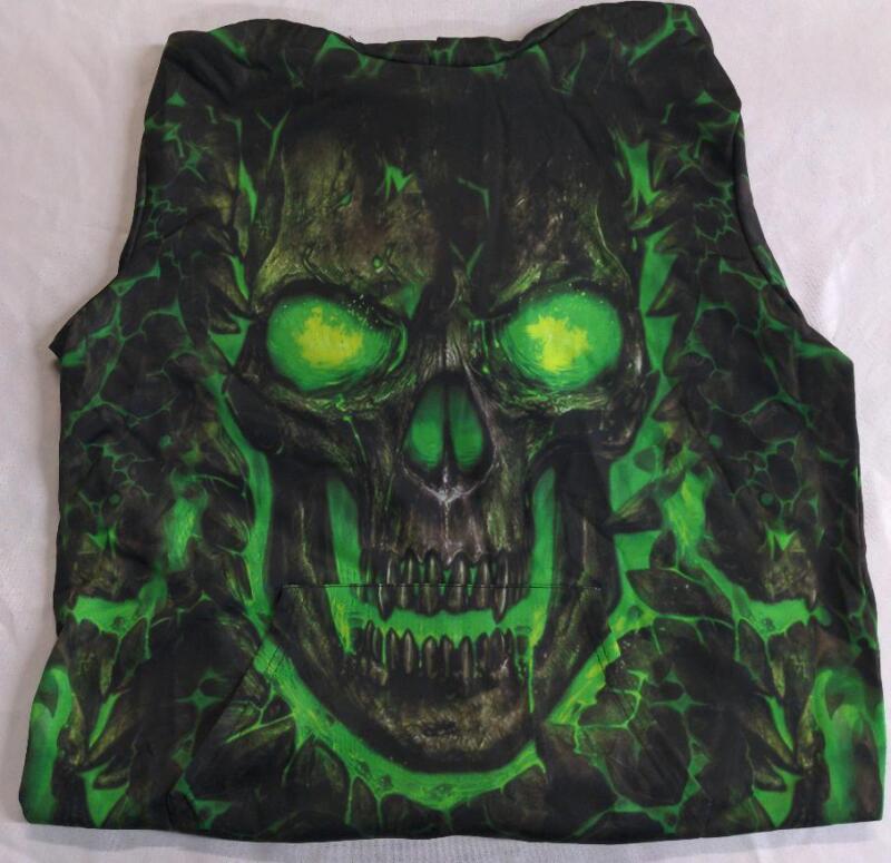 New XXL Hoodie w/ Green Skull Design