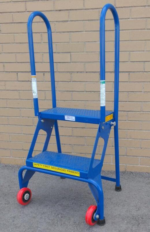 Vestil FLAD-2 Folding 2-Step Ladder with Wheels, Capacity 350lbs, Retails over $300