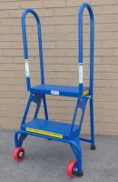 Vestil FLAD-2 Folding 2-Step Ladder with Wheels, Capacity 350lbs, Retails over $300
