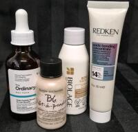 [See Desc] 4 Hair Products: The Original Hair Care Serum 60mL, BB Pret-a-powder 14g, Redkin Acidic Bonding Concentrate 30mL & Biolage Bond Therapy Conditioner 50mL