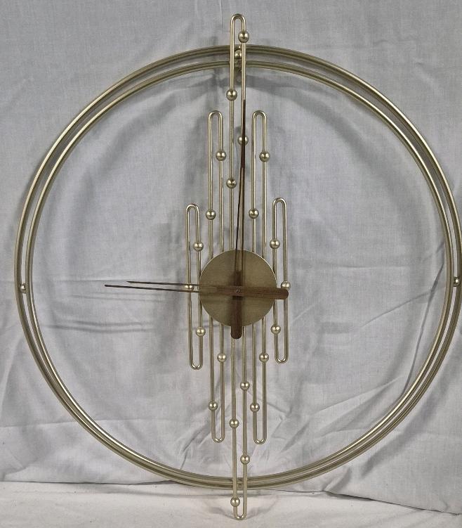 Vintage Wall Clock Metal 28" Diameter Working