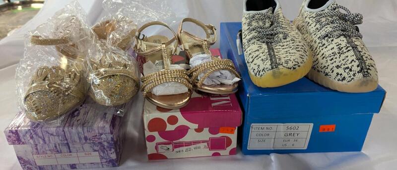 3 New Pairs of Shoes, Sizes 29-36