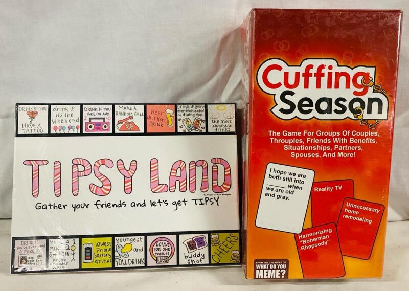2 New Adult/Drinking Games, Includes Tipsy Land and Cuffing Season