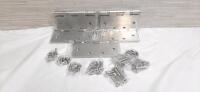 5 New Stainless Steel Door Hinges & 8 Bags of Screws