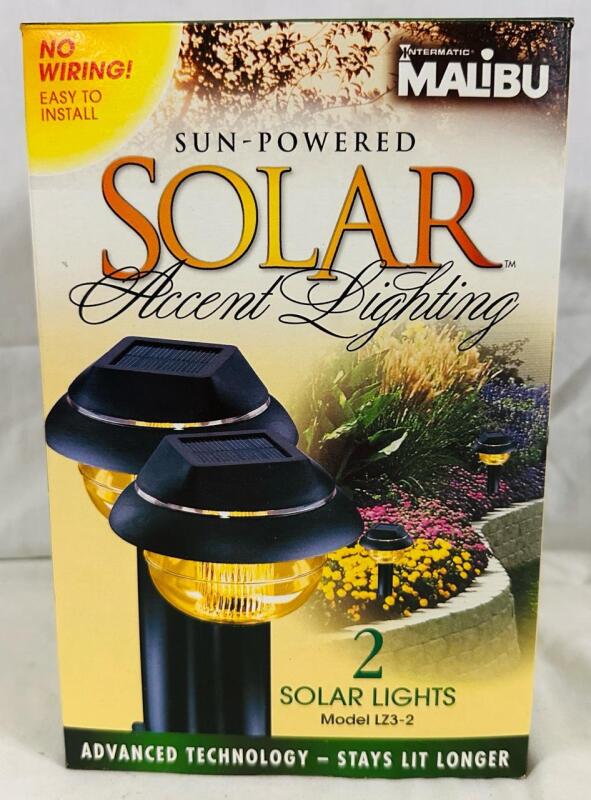 2 As-New Malibu Solar Accent Lighting, Model LZ3-2