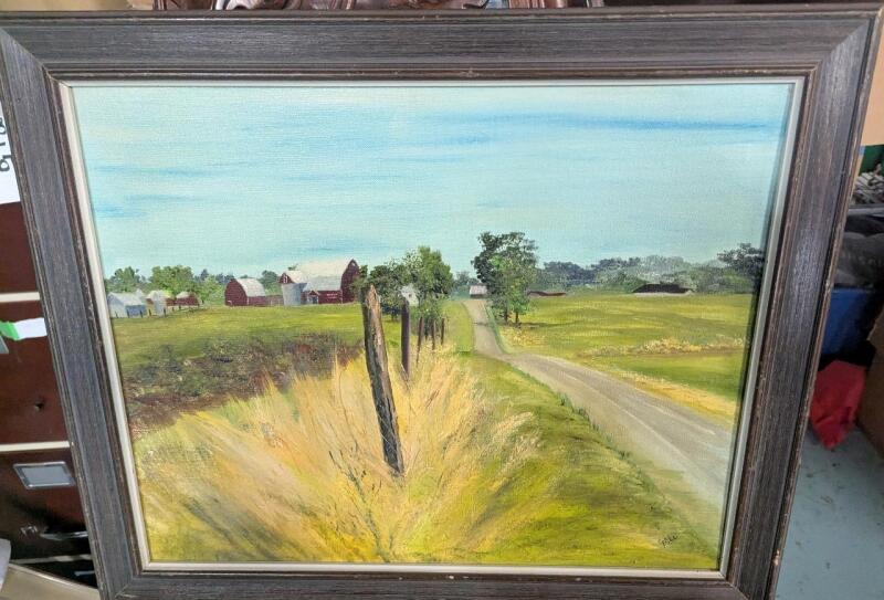 Vintage Singed Oil on Board 23.5" by 19.5"