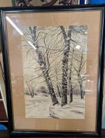 Vintage Framed Painting. Measures 18" by 23.5" with Frame